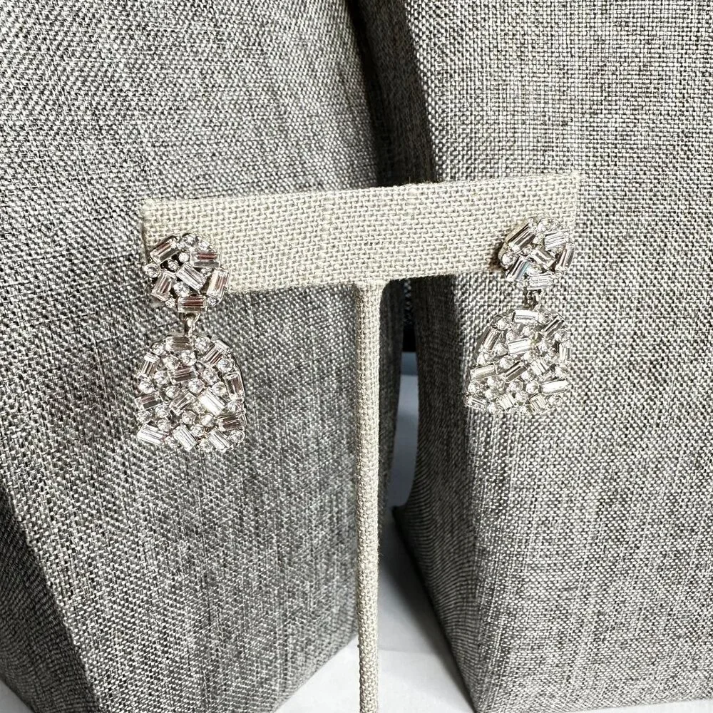 Park Lane Jewelry Garland Silver-Tone Crystal Drop Earrings Sparkle Box Piece - Picture 2 of 6